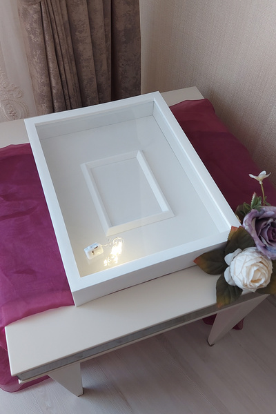 Verda Çerçeve 30x40 Cm Ledli Beyaz Fotoğraf Bölümlü Tasarım Gül Kutusu Anı Çe...