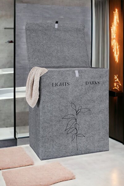 Dirty Laundry Basket Folding Basket Bathroom Saddle Double Foldable Two Compartment Baskets Baby