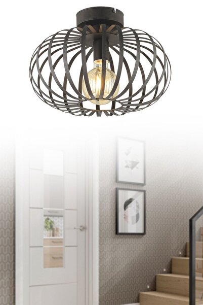 NisaLuce Papatya Metal Plafonyer Siyah