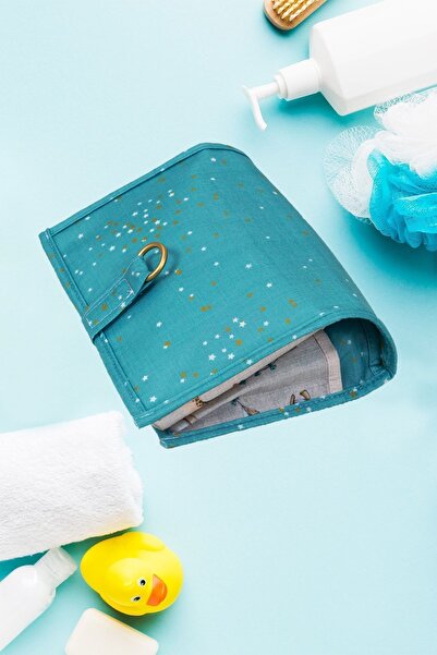 BYENS Bebek Bakım Çantası Anne Bebek Bakım Organizer Yeni Doğan Bebek Bakım Alt Açma Minderi Turkuaz