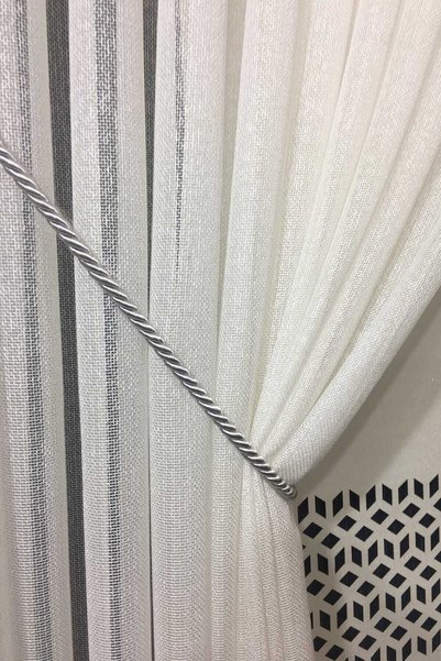Halis Ticaret Kruvaze Perde Tül Fon Toplama Aparatı Halat Kordon Braçol 300cm Metal Uçlu 1 Adet