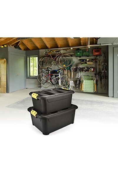 Melkan Home Toy Box Storage Box Storage Organization Case Set of 2 30l+40l Black Lockable Safe