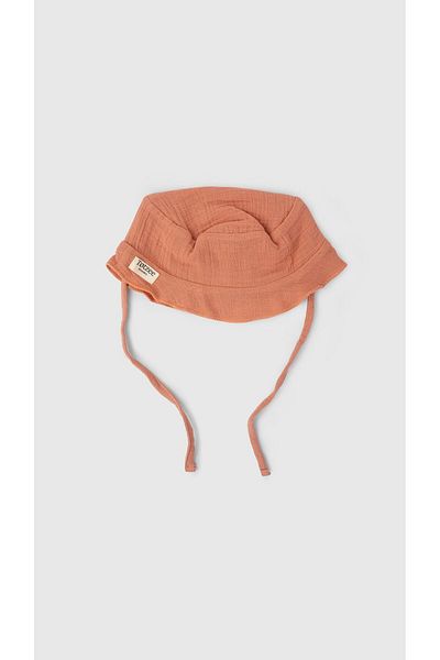 Totzee Muslin Bucket Lace-Up Hat Coral Color