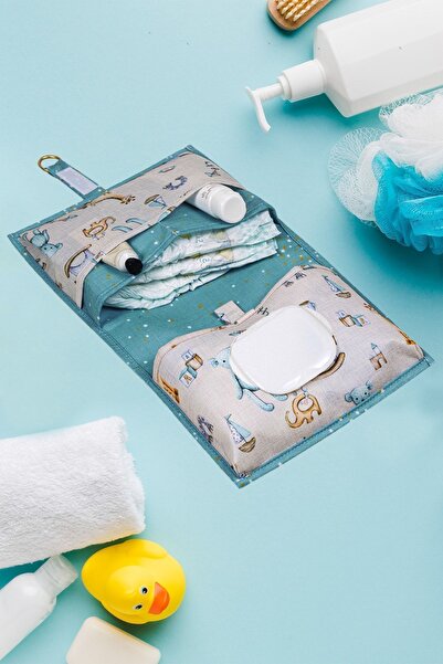 BYENS Bebek Bakım Çantası Anne Bebek Bakım Organizer Yeni Doğan Bebek Bakım Alt Açma Minderi Turkuaz