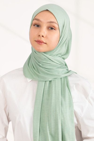 hijabchi Νερό πράσινο χτενισμένο βαμβακερό σάλι Τζέρσεϊ σάλι