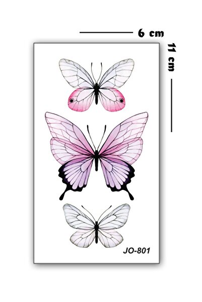 Jet Online Renkli Kelebekler Geçici Dövme Colorful Butterfly Tattoo