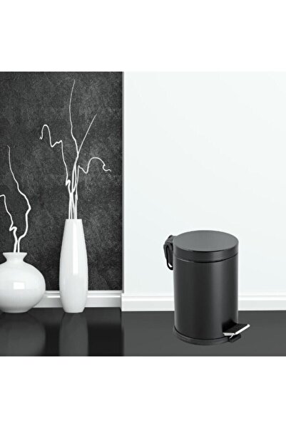 BySevil Elegant 3 Liter Black / Red Pedal Dustbin / Toilet Kitchen Bathroom Office Balcony