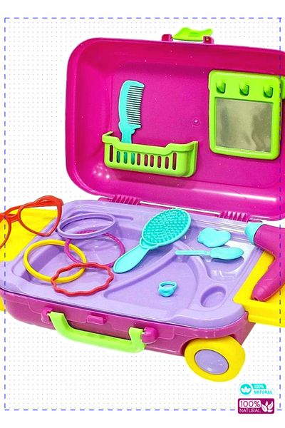 OMZ Dede Frozen Beauty Set - My 1 Suitcase, Educational Montessori Toys for Girls and Boys, Healthy Product