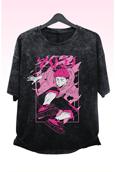 Fuddy Moda Jujutsu Kaisen unisex Itadori Štampano majica - Oversize kroj anim...