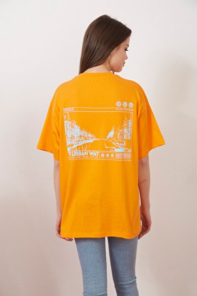 Eazy Co Eazy Orange Amsterdam Unisex Oversize εμπριμέ κοντομάνικο μπλουζάκι