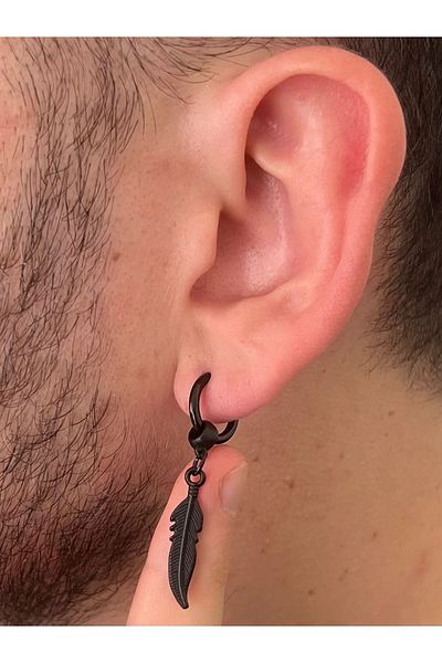 Piercing Market Steel & Silver Men's Unisex Steel Dangle Earrings - Does Not Make Rust and Tarnish