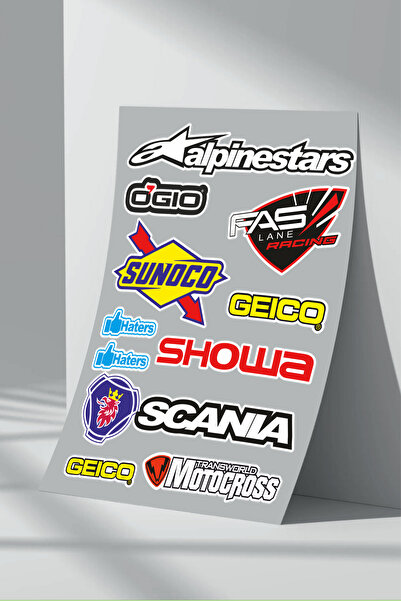 Sticker Market مجموعة من 16 ملصقًا للمركبات والدراجات النارية