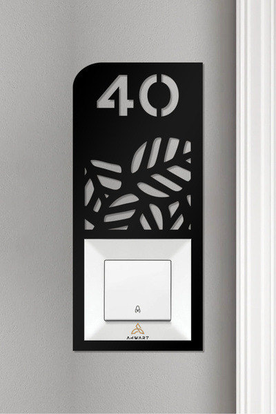 AHWART Nr.:40 - Ușă circulară din lemn, cadru decorativ pentru sonerie cu mod...
