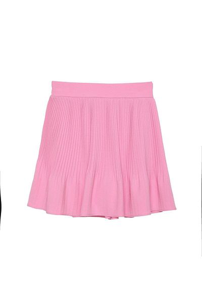 Quzu Pleated Mini Skirt with Shorts Pink