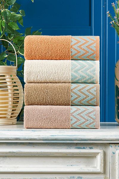 RASERSA Σετ πετσετών WAVE Soft Cotton 4 τεμαχίων