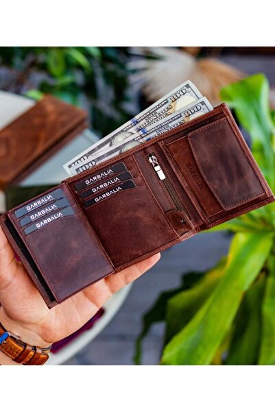 Garbalia Ανδρικό χαρτοφυλάκιο από γνήσιο δέρμα σε καφέ χρώμα με θήκη για κέρματα - Jackson Dortmund