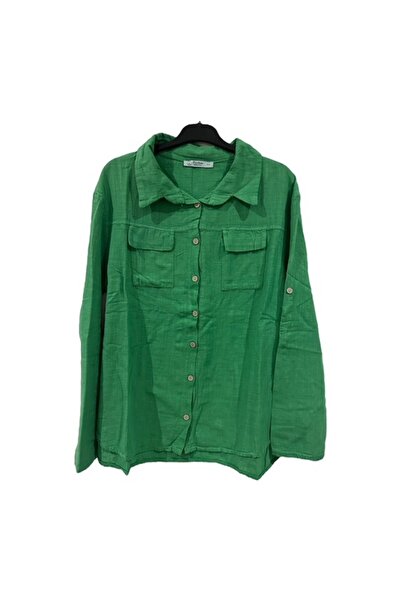 PHUTİ COLLECTION قميص كتان بأزرار