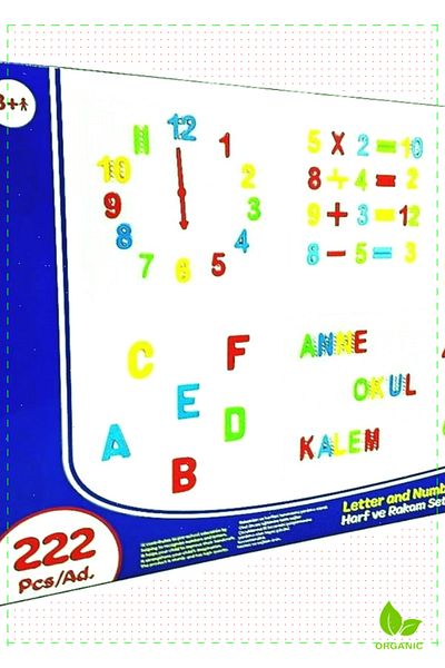 OMZ مجموعة حروف وأرقام مكونة من 222 قطعة - ألعاب مونتيسوري للفتيات والأولاد