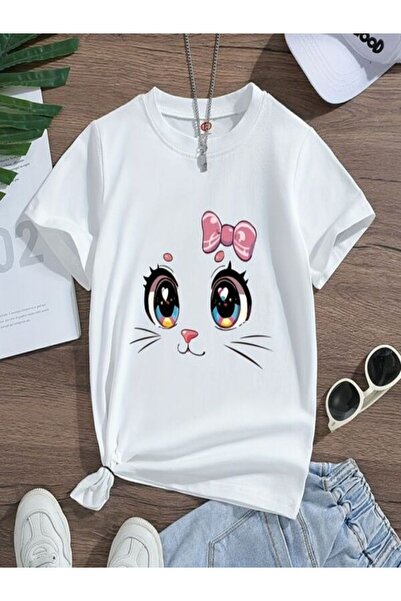 classy moda White Printed Oversize T-Shirt - Crew Neck, Short Sleeve