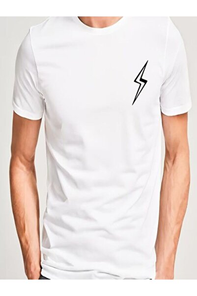 CLASSY.MODA Süprem T-Shirt - Біла футболка з принтом, оверсайз, велосипедний комір, короткий рукав