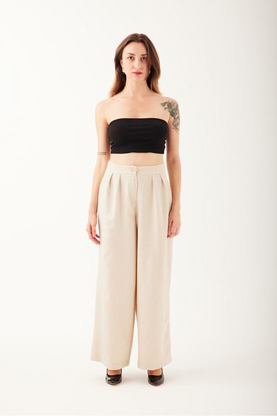 Heystil Women's Palazzo Trousers - Pleated Design
