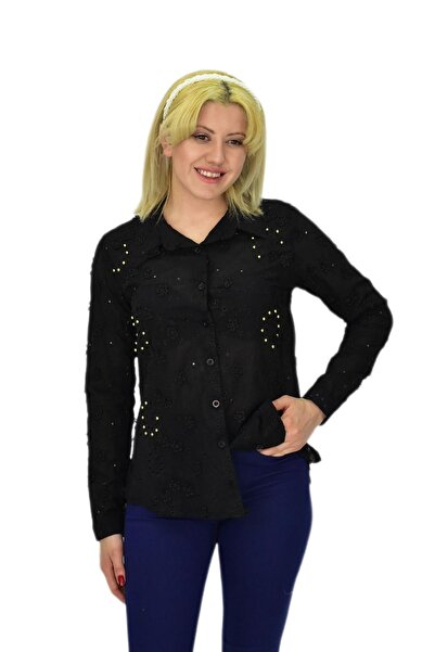 HİSSET Kadın Brodeli Taşlı Bluz BGL-ST03720