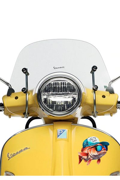 MegaSticker Autocolant Cool Fish 13x10 Cm - Pentru Motocicletă, Laptop, Cască, Mașină