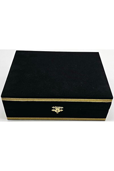 Ufuk Kadife Kutu 2li Fincan Kutusu SİYAH