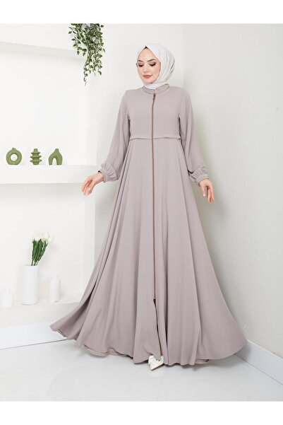 KMKkombin Yazlık Mevlana Model Kol Ve Beli Desenli Kloş Ferace Pardesü