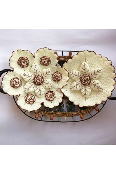 Oiz Story Hand Knitted Bath Loofah Copper Set of 2 Dowry Bowl