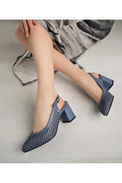 ELF SHOES Hakiki Deri Kadın Günlük Topuklu Sandalet