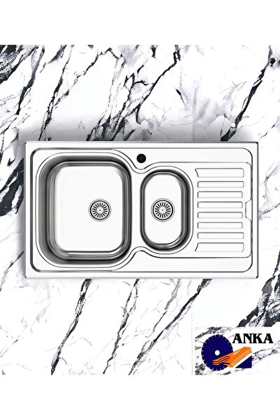 Asil Krom Inset Series As 191- 50×86 Mikro Keten Dokulu Sağ Damlalıklı Paslanmaz Çelik Eviye (SİFON DAHİL)