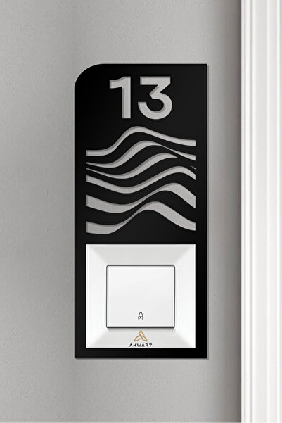 AHWART Ușă decorativă circulară - Lemn, Cadru pentru priză sonerie, Nr.:13