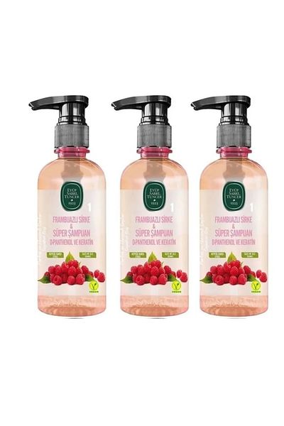 Eyüp Sabri Tuncer Raspberry Super Shampoo and Vinegar Hair Tonic - 100 ml, 3 Pieces