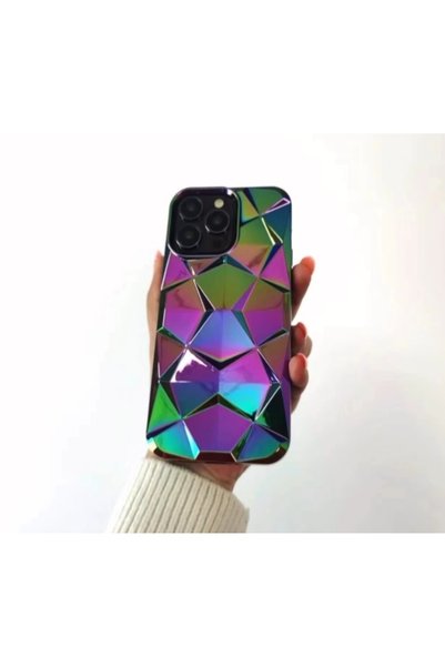 Vision iPhone 15 PRO Uyumlu Elite Baklava Dilimli Hologram Kılıf, Silikon Kılıf