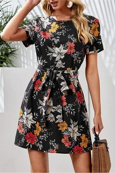 Dumantekstil Rochie din țesătură submersibilă cu design personalizat Rochie mini Rochie cu imprimare digitală Rochie cu curea din lycra