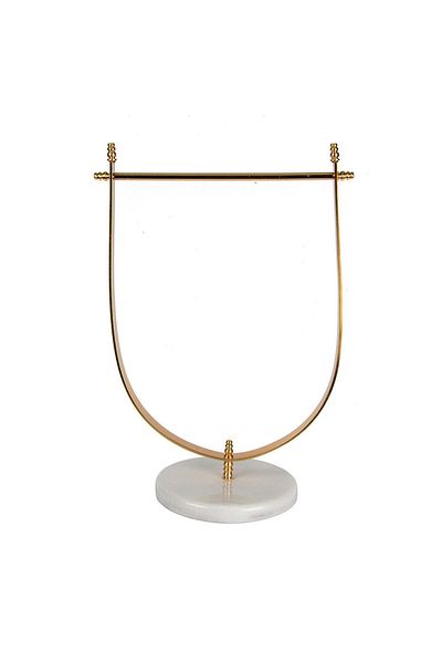 ege gross White Marble Hand Towel Holder - Gold Color