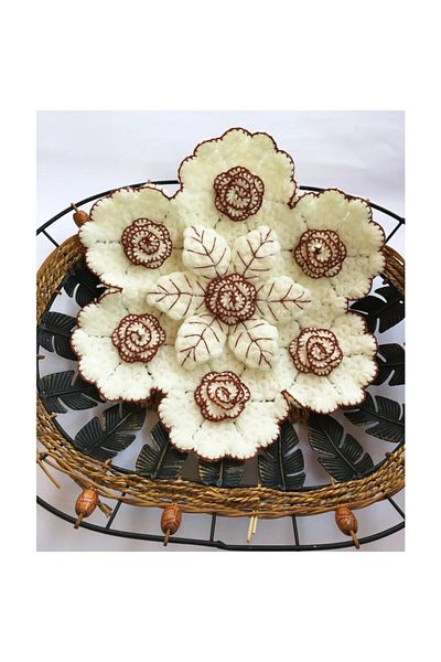 Oiz Story Hand Knitted Bath Loofah Copper Set of 2 Dowry Bowl