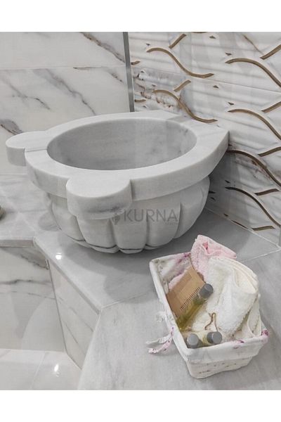ege gross White Marble Melon Dılım Kurna