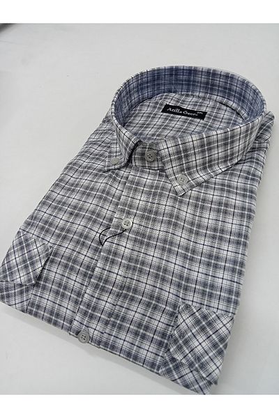 nightblack Battal Plus Size - Διπλή τσέπη, μακρυμάνικο με κουμπιά καπακιού