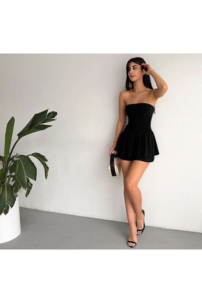 SMİJE SE Rochie mini fără bretele, căptușită cu nisip, cu pantaloni scurți