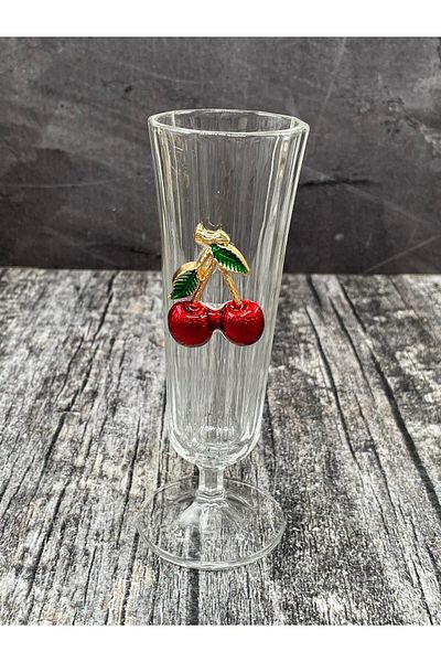 YzHome 2 Pieces Glass Cherry Flute Coffee Side Cup Cocktail Soft Drink Cup 150ml