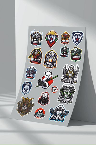 Sticker Market مجموعة ملصقات الباندا - 4 قطع