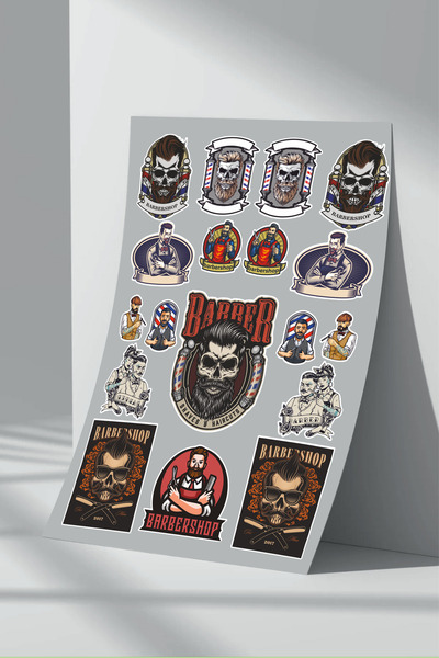 Sticker Market Set de autocolante cu model de craniu și berber