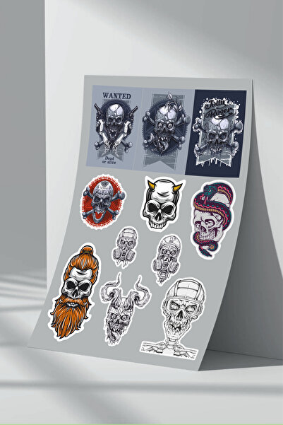 Sticker Market Set de 6 bucăți de autocolante cu craniu