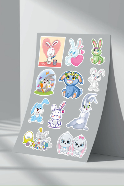 Sticker Market Set de autocolante cu iepure drăguț - pachet de 2
