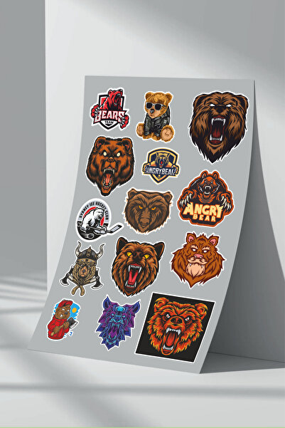 Sticker Market Set de 9 autocolante pentru urs