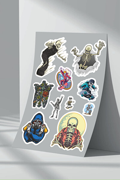Sticker Market Set de 8 autocolante cu craniu