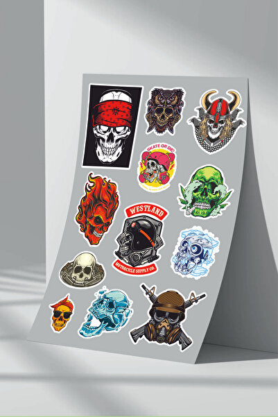 Sticker Market Set de autocolante cu model de craniu - 4 bucăți