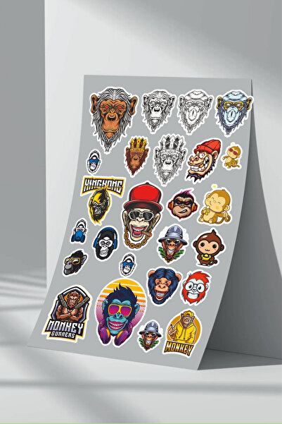 Sticker Market Set de 3 autocolante Gorilla